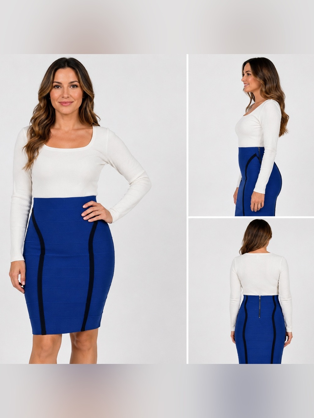 GUESS Blue Bandage Bodycon Pencil Skirt M